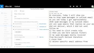 How to stop spam messages in outlook [upl. by Atinas]