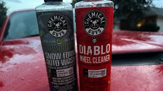 Chemical guys honey dew snow foam and Diablo Wheel Cleaner review [upl. by Christianity]