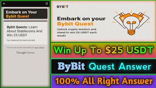 ByBit Quiz Answer  Win Up To 25 USDT  Bybit Quest Answers  How To Complete Quest [upl. by Bois705]