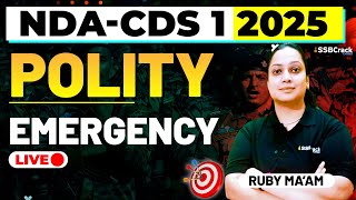 NDA amp CDS 1 2025 Exam GK Live  Polity  Emergency [upl. by Coraline]