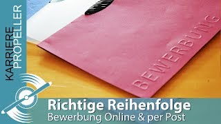 Bewerbung in Richtiger Reihenfolge  Unterlagen Zusammenstellen für Schriftliche amp Online Bewerbung [upl. by Lebezej580]