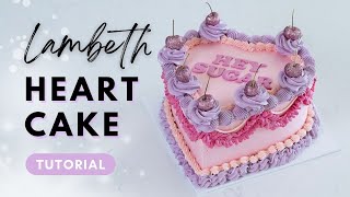 Buttercream Lambeth Heart Cake Tutorial  How to DIY Pipe [upl. by Odlanar601]