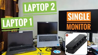 How I connected my 2 Laptops to ONE monitor with ONE Keyboard and Mouse  Lemorele HDMI KVM Switch [upl. by Menell115]