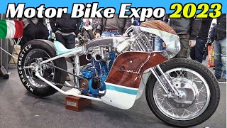 Motor Bike Expo 2023 MBE Highlights Part 2  Verona Italy  Customs Choppers CafèRacers amp More [upl. by Picco]