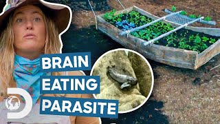 The Raneys Help STOP BrainEating Parasites With A “Flying Food Canoe”  Homestead Rescue [upl. by Neehcas]