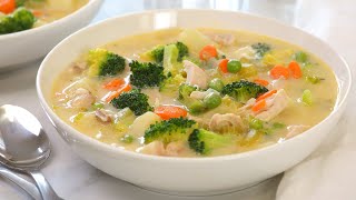 Creamy Chicken Soup with Vegetables  Hearty amp Nutritious Fall Recipes [upl. by Latreece677]