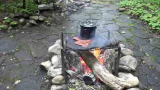 Cooking steaks on a flat rock [upl. by Milore]