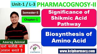 Significance of Shikmic Acid Pathway  Biosynthesis of Amino Acids  L3 Unit1 PharmacognosyII 5th [upl. by Suedama]