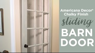 Upcycle a Paned Door Into a Sliding Barn Door Tutorial  DecoArt® [upl. by Enywad]