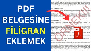 PDF BELGESİNE FİLİGRAN NASIL EKLENİR  Ücretsiz Program [upl. by Audly]