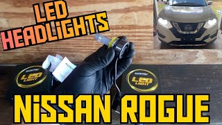 Upgrading stock halogen headlight bulbs with AUXITO led 2017 Nissan Rogue [upl. by Estele]