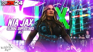 WWE 2K24 Nia Jax Entrance Signatures amp Finishers Global Superstars DLC [upl. by Ljoka]