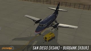 XPlane 10  JRollon Jetstream 32  IFR  San Diego KSAN  Burbank KBUR  PilotEdge  Full ATC [upl. by Cleopatra]