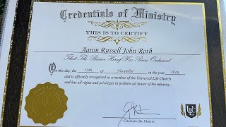 Ordained Online as a Religious Minister  Universal Life Church [upl. by Atokad803]