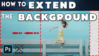 How to stretch the background Expand the size of a photo Photoshop [upl. by Herstein]