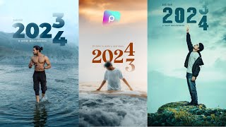 Happy New Year 2024 Photo Editing Tutorial  Picsart Photo Editing Tutorial [upl. by Tingley]