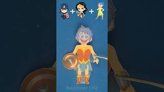 Character mixing  JOY X Captain America X Wonder Woman Emoji Mixed Paper Doll Craft shorts [upl. by Deny]