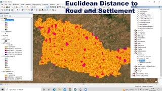 Euclidean distance and reclassification to Road and Village Settlement using ArcGIS [upl. by Olivier]