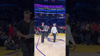 Los Angeles California Love 💙 Dodgers Bring Trophy to Lakers Court Dodgers Lakers Dodgers LA [upl. by Harret]