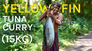 Big Yellow fin Tuna Fish  Tuna Fish Cutting and Cooking in Village  Tuna Fish Red Curry Recipe [upl. by Saraiya88]