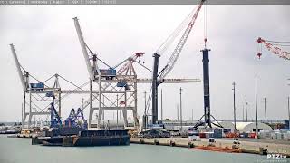 Timelapse SpaceX Falcon 9 Recovery Crane Lift at Port Canaveral 872024 [upl. by Adyeren519]