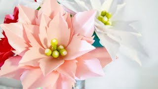 Paper Poinsettia Flower Tutorial [upl. by Raddatz288]