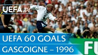 Paul Gascoigne v Scotland 1996 60 Great UEFA Goals [upl. by Esiralc558]