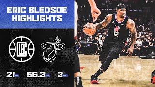 Eric Bledsoe 21 PTS 3 BLK Made Plays On Both Ends in Win Over Miami Heat  LA Clippers [upl. by Weisler]