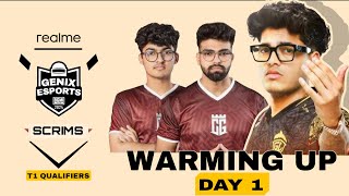 HINDI T1 WARMING UP  BATTLEGROUNDS MOBILE INDIA  GENIX ESPORTS ​⁠ GAMINGPROOCEAN [upl. by Nazay]