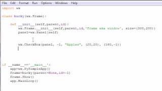 wxPython Programming Tutorial  12  Check Boxes [upl. by Nohsid]