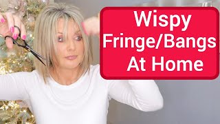 How I Cut a Wispy Baby FringeBangs At Home Not a hairdresser [upl. by Eiramlatsyrk]