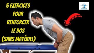 5 exercices pour muscler le dos sans matériel  kiné [upl. by Lachlan]