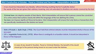 Strict Construction Interpretation of Statutes [upl. by Ettennahs]