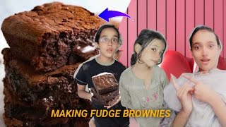 MAKING REAL FUDGE BROWNIES 🤤 WITH OUR STYLE 😁 REALLY GOOD 👍🏻😊 [upl. by Eidnalem193]