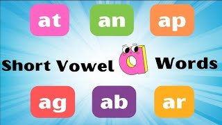 Short Vowel a Words  Three Letter words  Phonics Song  a Vowel words an at ap ag ad ar [upl. by Fachan545]