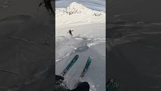 I was in a BAD position for THIS to happen 🤯 avalanche ski skiing freeride pov [upl. by Oiciruam]