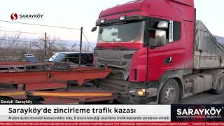 Sarayköyde zincirleme trafik kazası 3 otomobil ile 3 tır kazaya karıştı [upl. by Drahcir890]