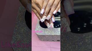 Pink blinged out Nails 💅 naildecoration nailart shorts trending [upl. by Maitilde]