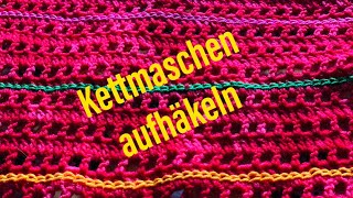 Helmi’s dekorative Kettmaschen aufhäkeln Kettmaschen häkeln Verzierung häkeln [upl. by Enyleuqcaj]