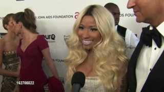 Nicki Minaj Interview  Oscars 2013 Elton John AIDS Foundation ORIGINAL [upl. by Vasileior880]