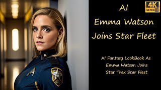 4K AI Emma Watson Joins Star Fleet  Star Trek LookBook [upl. by Tracay]