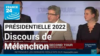 REPLAY  Discours de JeanLuc Mélenchon battu à lélection présidentielle française [upl. by Niowtna707]