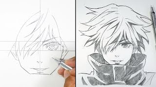 How to Draw Gojo Satoru Easy Tutorial  Anime Drawing [upl. by Derry]