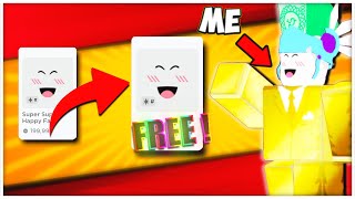 Roblox Deutsch  BILLIGES Super super happy Face auf ROBLOX  9998 RABATT [upl. by Notsle476]