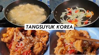 ASMR COOKING CARA MEMBUAT TANGSUYUK AYAM 탕수육 KOREA 100 HALAL 14 [upl. by Smail]