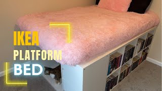 Platform Bed with Storage Cubes  IKEA cube hack bed  DIY Bed [upl. by Hsu70]