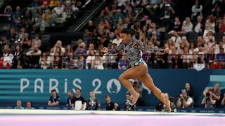 Simone Biles Gets Almost 12 Feet in the Air on Floor Routine at Paris Olympics July 28 2024 [upl. by Ajnot215]