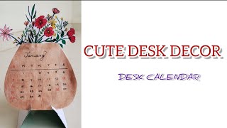 CUTE DESK DECOR  DESK CALENDAR  SIMPLE CRAFT IDEAS  A4 ART n CRAFT [upl. by Anaillil]