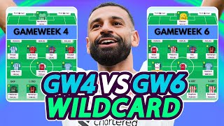 GW4 WILDCARD VS GW6 WILDCARD🃏  Fantasy Premier League 202425 [upl. by Evadnee874]