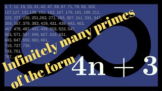 Number Theory  Infinitely many primes of the form 4n3 [upl. by Amis948]